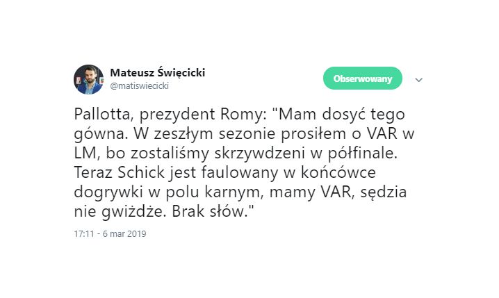 Prezydent Romy OSTRO o sędziowaniu w LM!